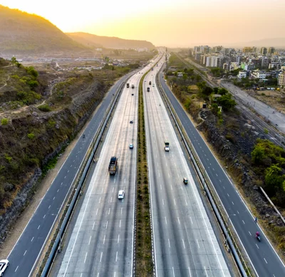 Modern Multi lane National highway of India 
