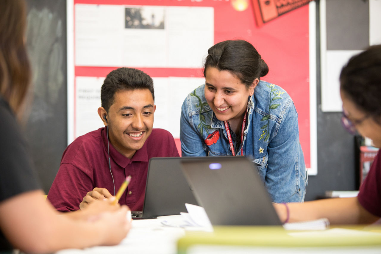 Fuerza Youth Center. Fabiola Avitia works at the Health Department is helping with homework with Efren Avitia.Fuerza Youth Center is a program provided by Corazon Community Services. CCS seeks to improve the quality of life for families, children and youth through holistic social services offered in a culturally sensitive environment.  Open to ages 12-18, Fuerza is a Youth Center that creates a safe haven for community youth.They offer free after school programming that aims to provide an environment of learning and creativity while engaging youth and creating future community leaders. Through activities such as art, dance, sports, field trips, and seasonal events, our goal is to keep youth safe and active within their community.