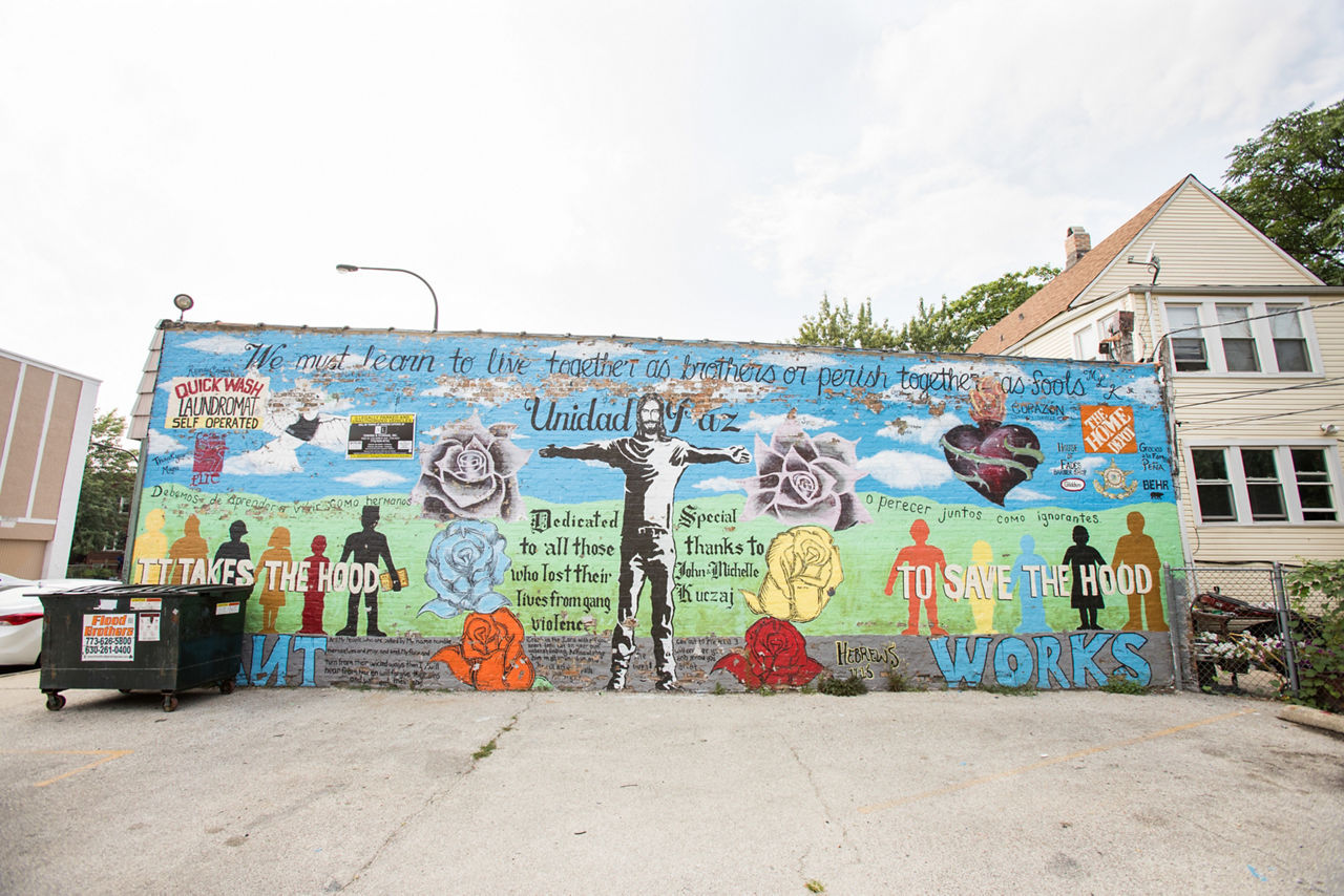 The Peace Mural in Cicero was completed by rival gangs. It has been respected and this is demonstrated by the fact it has not been "tagged" since it's completion.