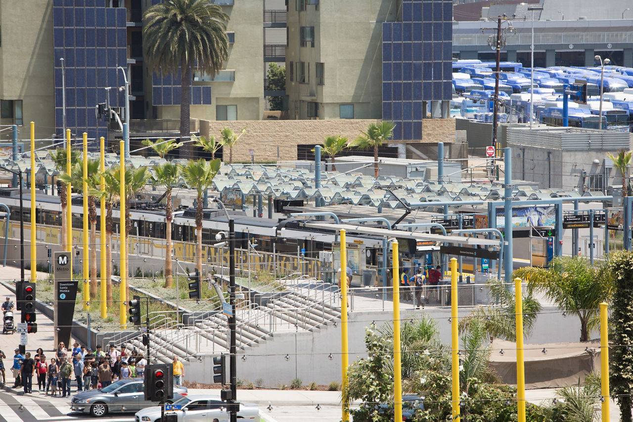 Santa Monica 2016 Culture of Health. Aerial view of brand new Rail Station.