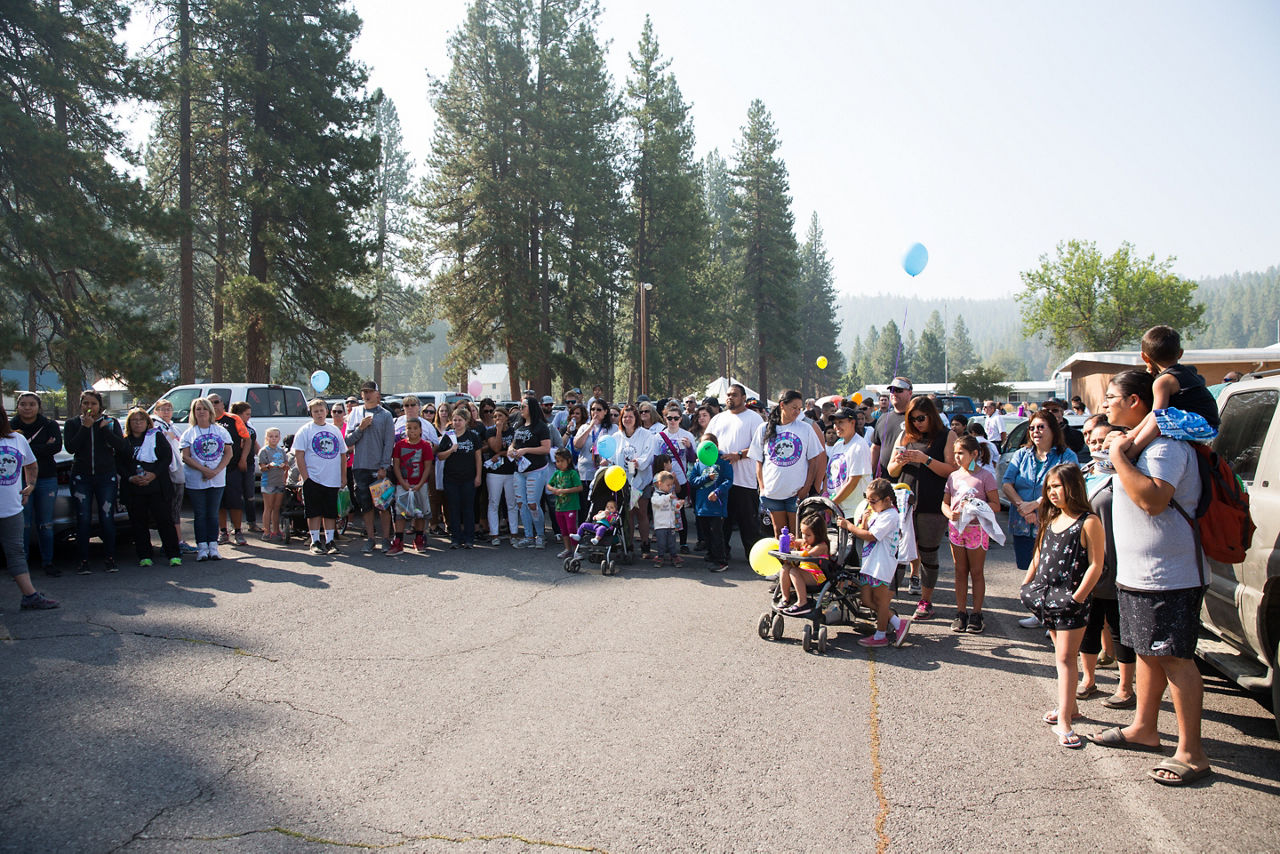 The Klamath Tribes Restoration Fun Run event in Chiloquin, Oregon.  Restoration is an annual celebration of the federal government's recognition of the Klamath Tribes in 1986 after they had been terminated by an act of Congress in 1954.  Health care providers offer wellness checks on site.