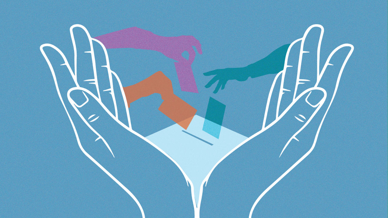 Hands illustration.