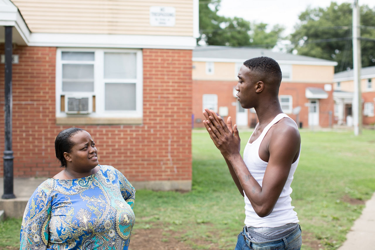 Richmond, VA COH 2017. Stephanie Carrington (left) is a Commnuity Health Worker for Richmond City Health District. Willie Davis (right) is a resident of Creighton Court and receives services. The Creighton Resource Center model takes a community based and relationship approach to providing neighboring residents with health services and entry into the healthcare system. The center is open to the residents of the surrounding neighborhood. A variety of services include health screenings, checkups, health education, nutrition, parenting classes, budget management, and community resource information. All services are offered to anyone, cost is based on a financial eligibility sliding sale. The Resource Centers also refer and connect patients to primary care providers, encouraging residents to find comprehensive medical homes and strengthen local healthcare systems.