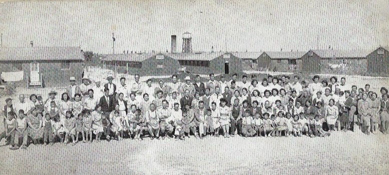 Dr. Morita's mother's family and their fellow detainees in Minidoka incarceration camp. (From The Minidoka Interlude Yearbook, 1943)