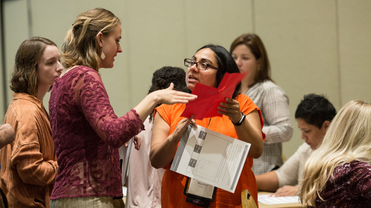 Clinical Scholars meet during the Robert Wood Johnson Foundation Fall Leadership Institute conference at the Gaylord Opryland Convention Center in Nashville, TN, October 15-17,  2017. (Photo by Samantha Appleton)