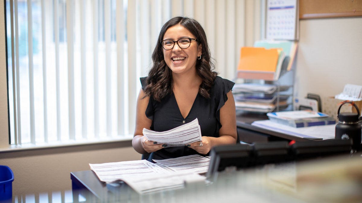 RWJF Culture of Health Prize 2019 - Gonzales, CA.  Nayeli Gomez is an intern at City Hall and is working as an administartive assisiatnt.  She is starting college in the fall at UC Davis. Nayeli grew up in Salinas and moved to Gonzales 7 years ago.
