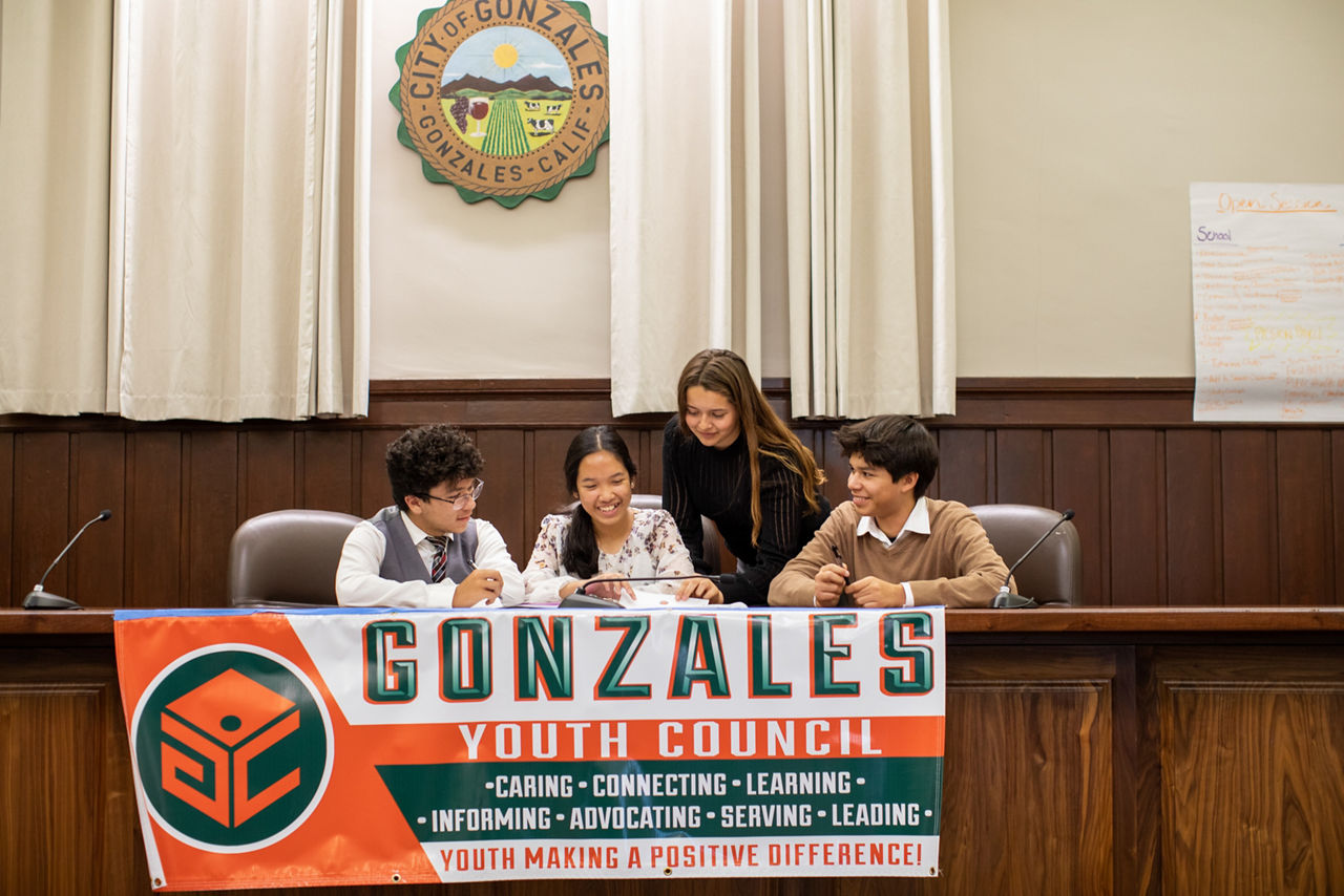 RWJF Culture of Health Prize 2019 - Gonzales, CA. The purpose of the Gonzales Youth Council is to give voice and action to the community's future leaders.  The Gonzales Youth Commissioners represent the youth at both City Council and School Board meetings. They fully participate with elected and appointed leaders at the Gonzales Unified School District and the City of Gonzales.  Gonzales Youth Commissioners are part of the discussion. They respond to and suggest policy improvements for the community, city government and school. They work to represent and inform Gonzales youth on issues affecting the entire community.