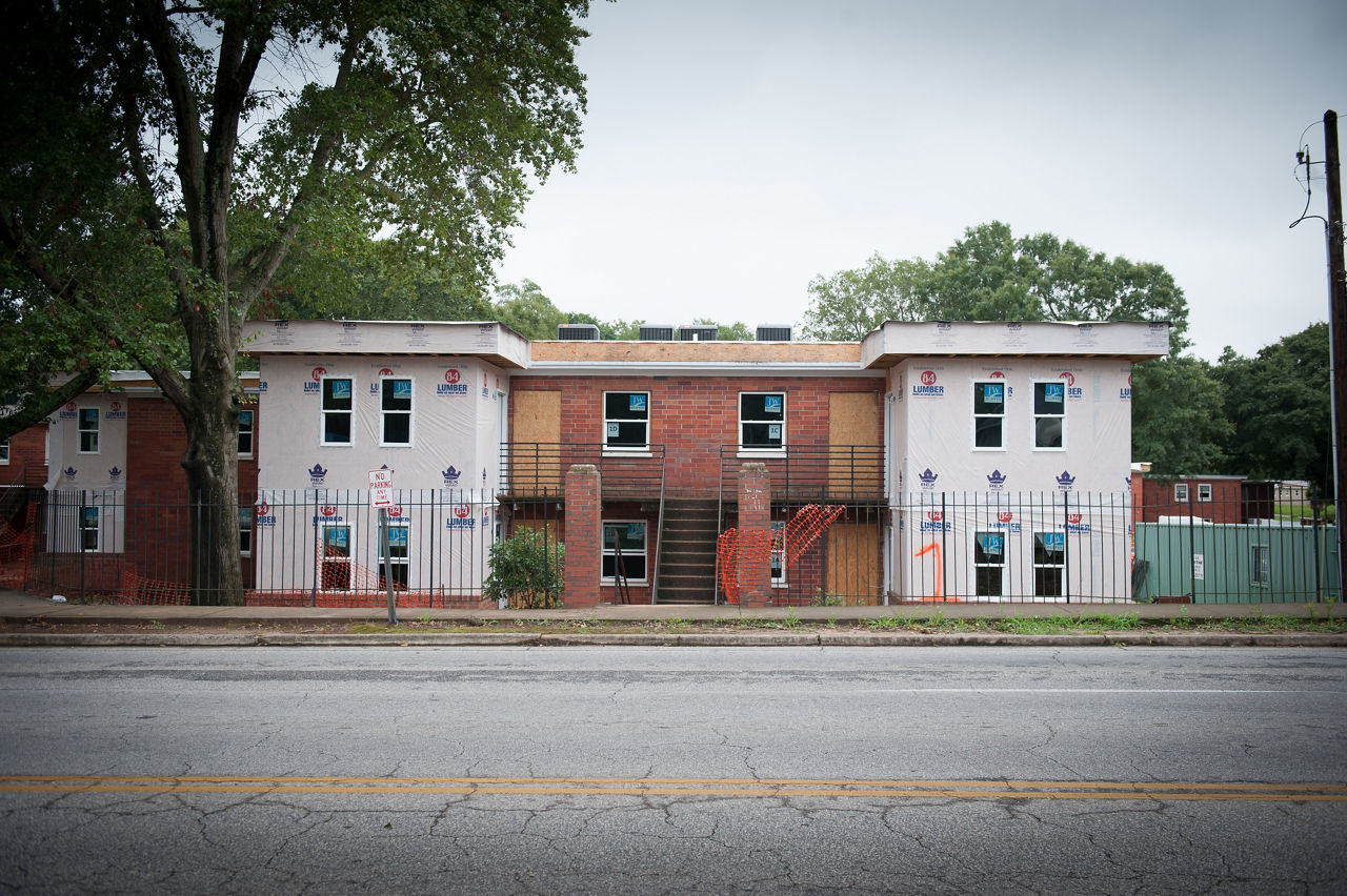 Stratham Apartments, situated across the street from Soteria Community Development Corporation, is an affordable housing complex partially funded by the Greenville Housing Fund.