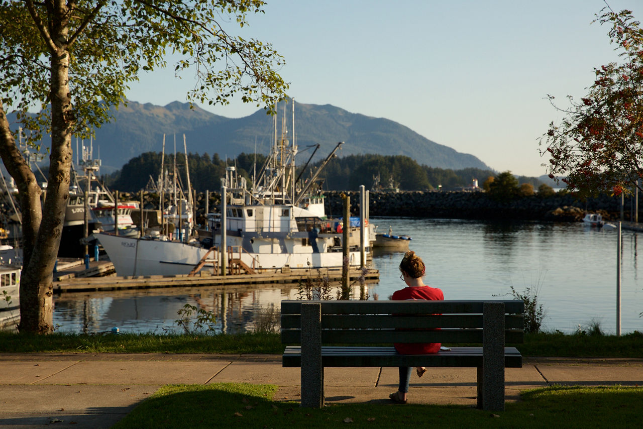 SITKA, ALASKA - SEPTEMBER 2019: The Sitka boat harbor.