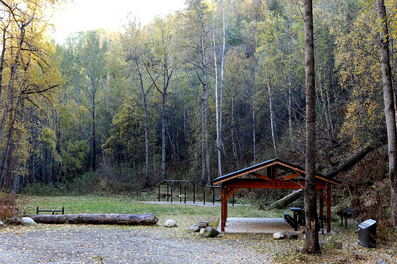 CHICKALOON, ALASKA - SEPTEMBER 28, 2021: Moose Creek Campground. A resteration project by the village of Chickaloon.