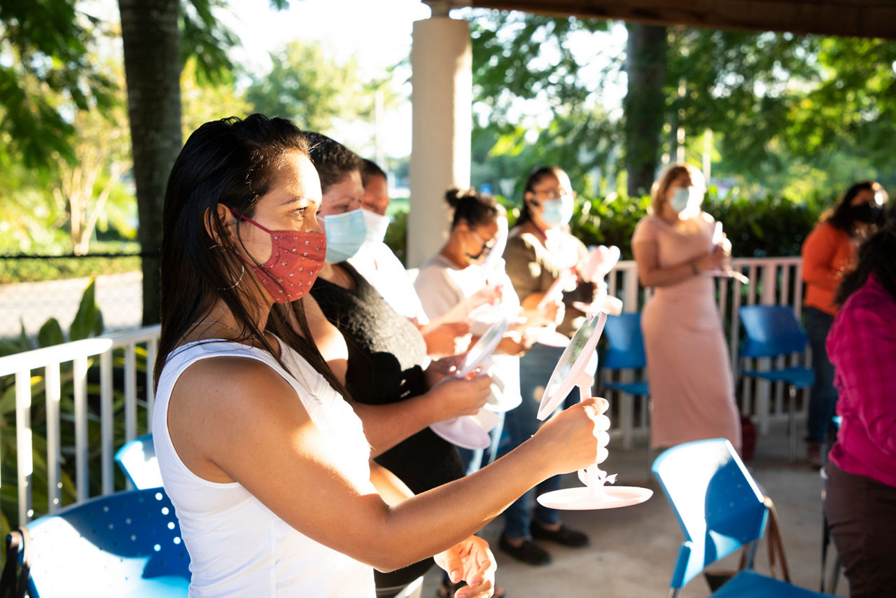A Womans Support Group meeting at the Caridad Center focusing on survivors of domestic abuse. The Caridad Center offers comprehensive medical, vision, & dental care for the uninsured and underserved children & families of Palm Beach County. More than 700 doctors, dentists, nurses, dental hygienists, as well as many others in the area of outreach & education give their time so generously to help the cause. The Caridad Center is working tirelessly daily to ensure that the poor, uninsured, and underserved individuals and families of Palm Beach County receive  life-changing healthcare, education, and outreach programs. Caridad gives families a fighting chance to stay healthy and to get the proper medical, vision, & dental treatment. For thousands of people in Palm Beach County who come from all walks of life, Caridad is the only hope they will have for living a healthy life.