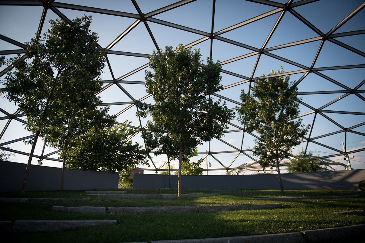 Port Park, which sits next to the salt piles along Marginal Street in Chelsea was a result of efforts by the GreenRoots organization to mitigate the effects of industry along the waterfront. Funding for Port Park is provided by Eastern Minerals. (AEM Chelsea, Mass. story image)