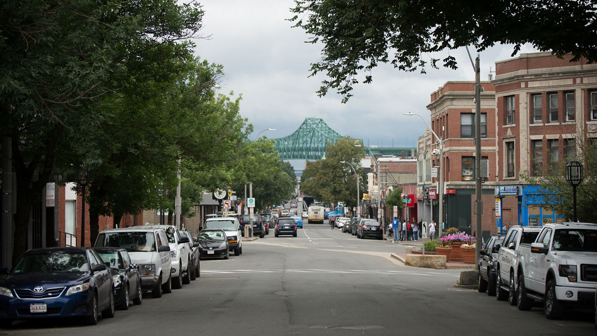 A view of Broadway, the main artery through downtown Chelsea.  (AEM Chelsea, MA story image)