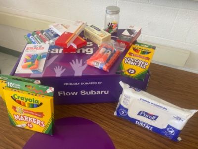 Flow Subaru of WS Delivers School Supplies - Char H