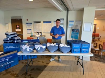 Dutch Miller Subaru Passes Out Blankets to Cancer Patients