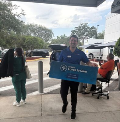 Subaru Loves to Care - Warm Blankets and Message of Hope Delivered to Local Cancer Patients