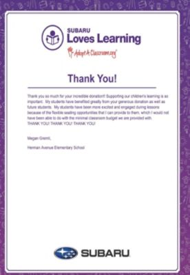 Fox Subaru Adopts Herman Ave Elementary  School !!!