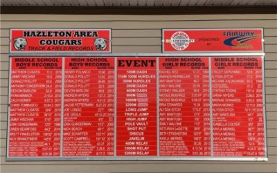 Hazleton Area Track & Field records board