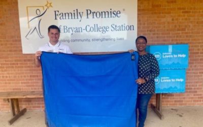 Donating Blankets to Family Promise