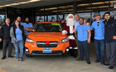 Subaru & Santa Delivers Bed