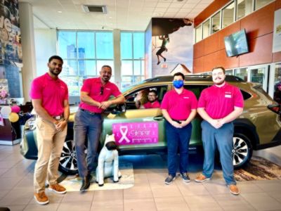 Media Stohlman wears pink all month long to help educate the community on breast cancer