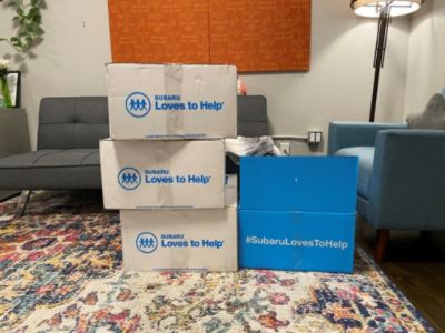 Thank You Subaru For Your Huge Sock Donation With Love From St. Vincent de Paul!