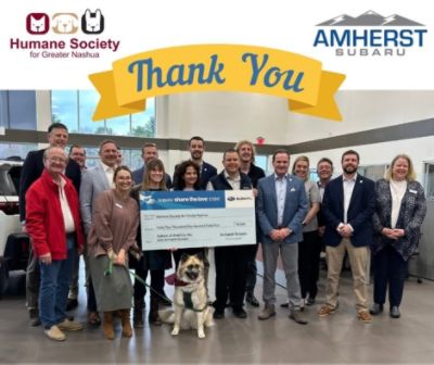 Amherst Subaru supports our shelter!