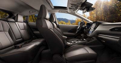 Front and back seats of a 2024 Subaru Crosstrek compact SUV