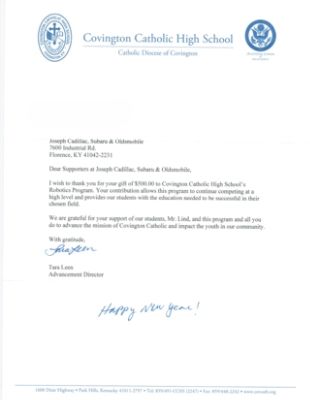 Joseph Subaru Supports Local High School Robotics Program