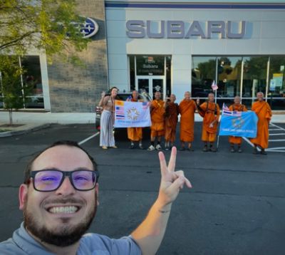 Flow Subaru's Heartwarming Encounter: Tibetan Monks on a Journey for World Peace