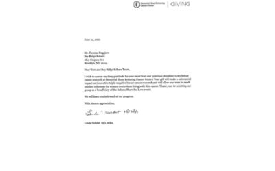 Letter From Sloan Kettering