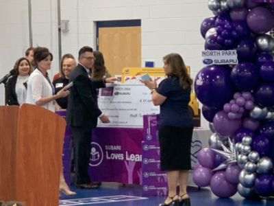 North Park Subaru Surprises Harmony Hills Elementary Teachers and Students with a Generous Donation!