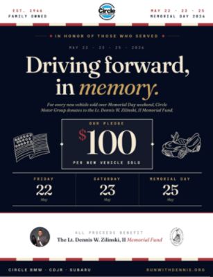 Circle Motor Group donation to Lt. Dennis W. Zilinski, II Memorial Fund 