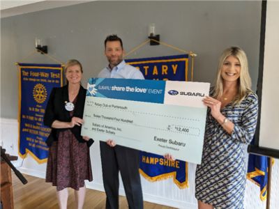 Thank you Exeter Subaru for "Sharing the love" with the Rotary Club of Portsmouth