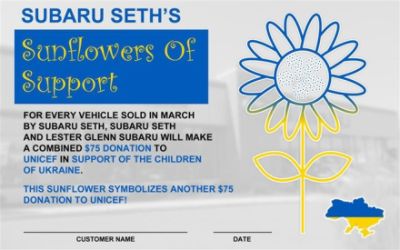 Subaru Seth's Sunflowers of Support, Month 2!