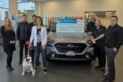 RK Subaru of Vineland has made an $11,337 donation to the South Jersey Regional Animal Shelter