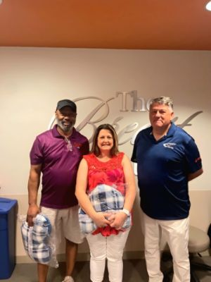 Dutch Miller Subaru Passes Out Blankets to Cancer Patients