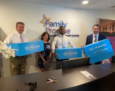 Family Promise SPBC and Schumacher Subaru Delray Beach helping homeless families.