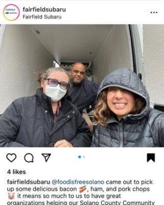 Fairfield Subaru Supports Food is Free 