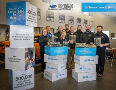 Blankets and Socks Donated - Subaru Loves to Help