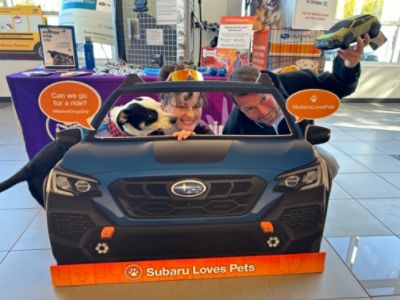 Driving for the Animals: North Reading Subaru's donation to Nevins Farm