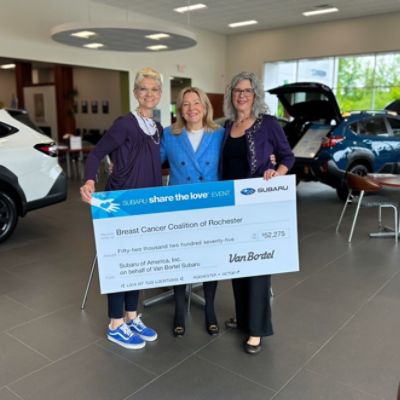 We are grateful for the support from Subaru, Kitty, and Staff at Van Bortel Subaru!