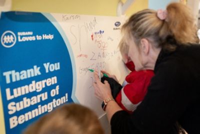 Lundgren Subaru, Operation Warm, and Sunrise Family Resource Center Hold Children's Shoes Giveaway 