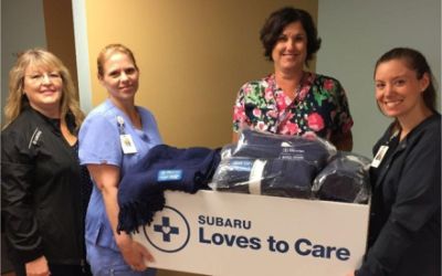 Harley Swain Subaru Comforts Cancer Patients