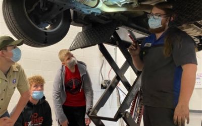 McCurley's Teaches Scouts Automotive Maintenance