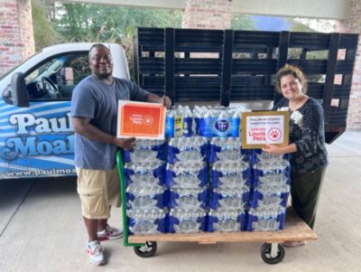 Clean Water & Pet Supplies to Support Our Shelter--Thanks to Paul Moak!