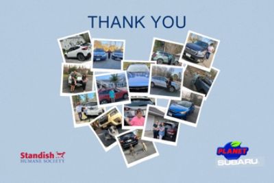 Standish Humane celebrates a decade of delivering Furesters and Outbarks with Planet Subaru!