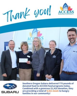 Southern Oregon Subaru: A Valued Partner in Fighting Hunger