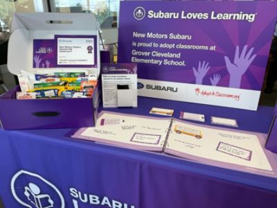 New Motors Subaru Donates School Supplies & $3,000 to Grover Cleveland Elementary for Loves Learning