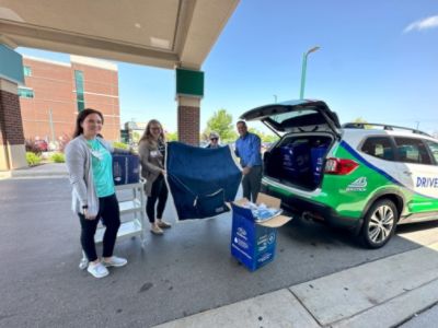 Bergstrom Subaru and LLS Blanket Drop at Aurora BayCare Medical Center